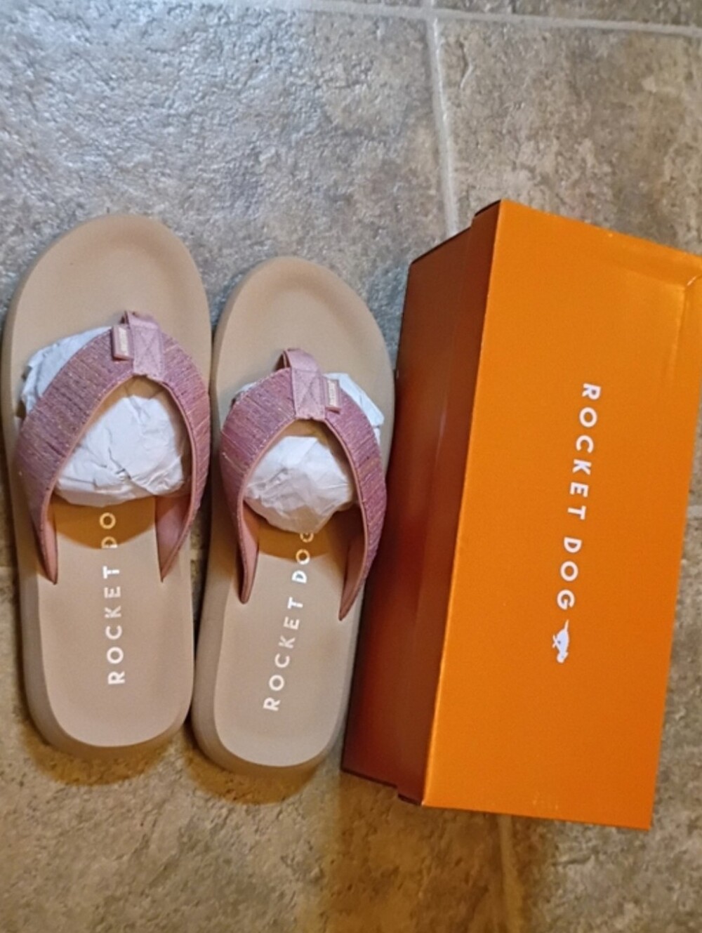 Rocket Dog NWT/BOX Sparkle Pink Lavender Thong Sandals Women's Size 10